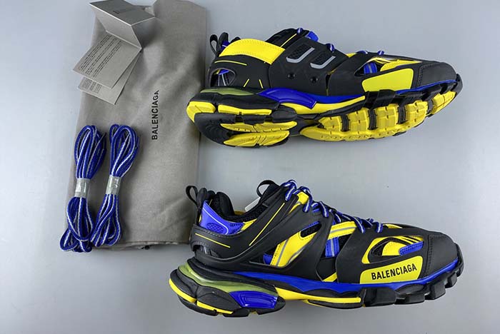 Ba*len*cia*ga sneaker tess.s.gomma black fluorescent yellow blue 542023 w1gb8 3443